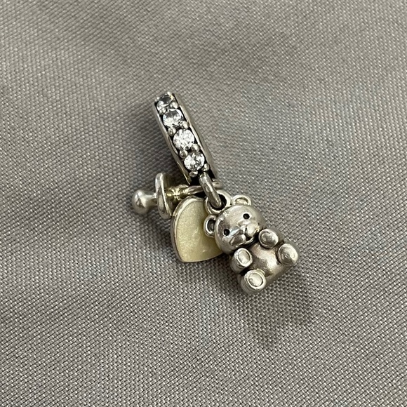 Jewelry - Authentic Pandora Baby Treasures Teddy bear pacifier dangle charm